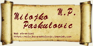 Milojko Paskulović vizit kartica